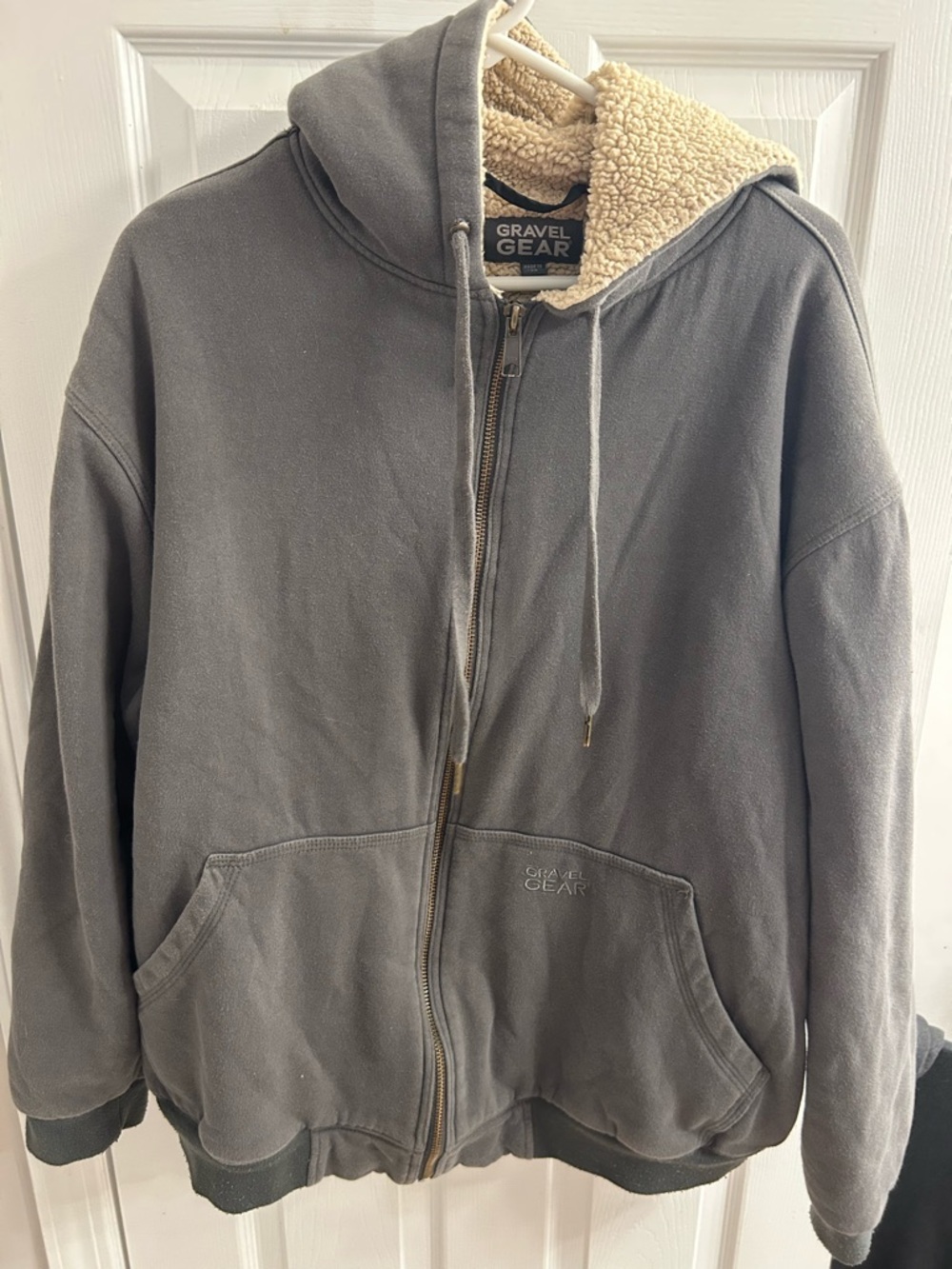 Gravel Gear Gray Sherpa-Lined Zip Hoodie